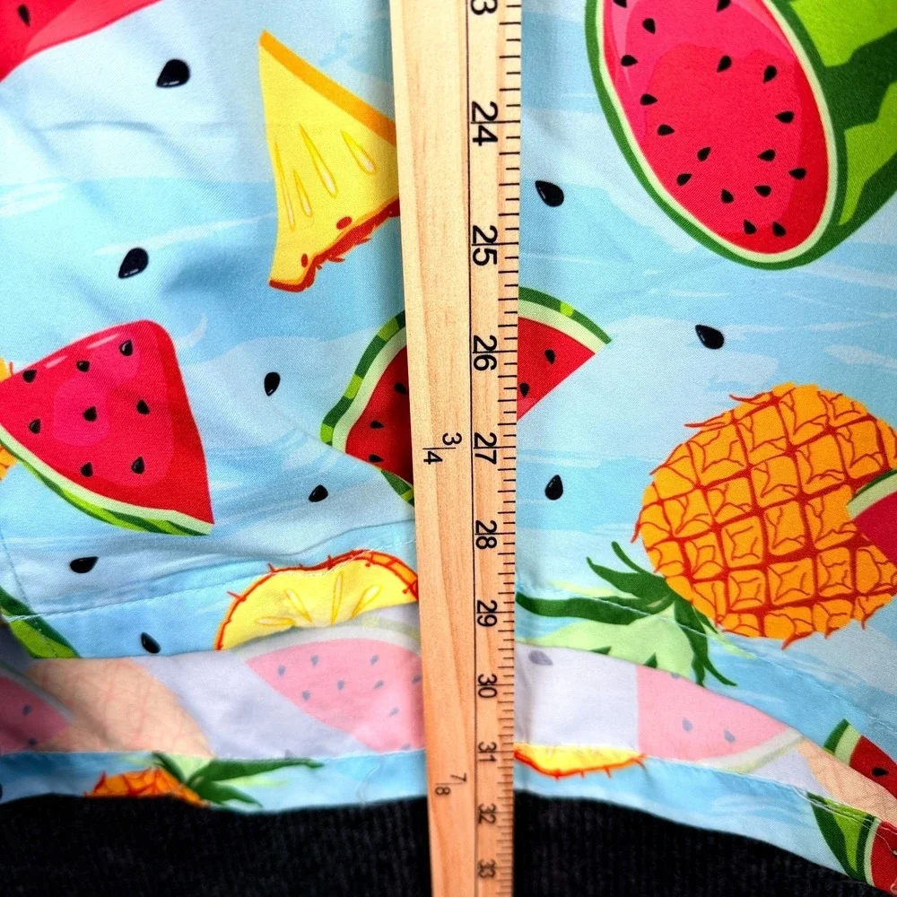 Uzzi Amphibious Gear Vintage Watermelon Pineapple Hawaiian Camp Shirt Large L